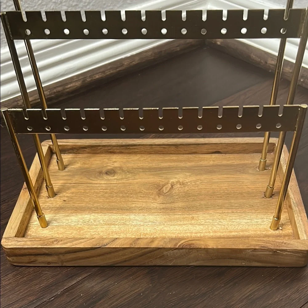 Gold and Wood Jewelry Organizer - Picture 3 of 3